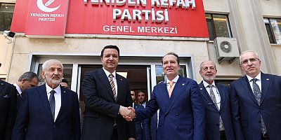 * SAADET PARTISI GENEL BAŞKANI MAHMUT ARIKAN, YENIDEN REFAH PARTISI GENEL BAŞKANI FATIH ERBAKAN'I ZIYARET ETTI